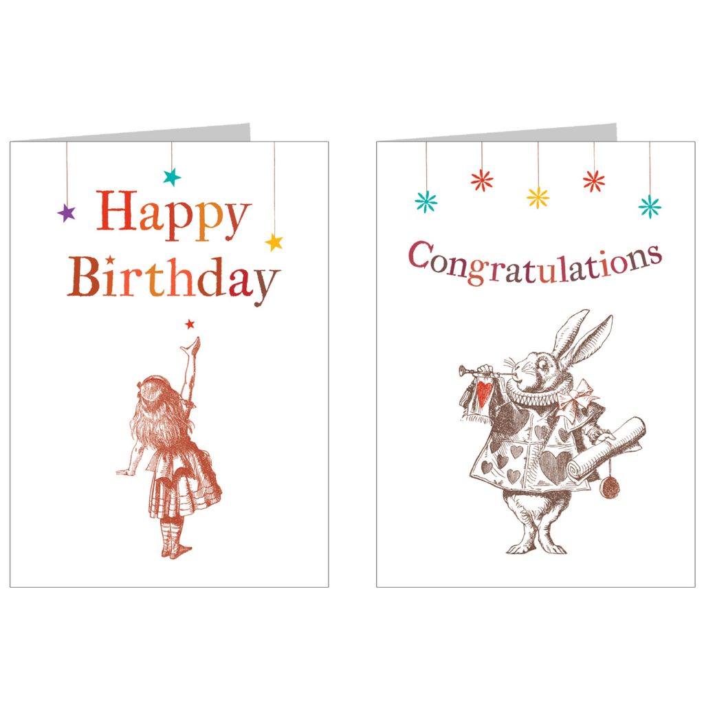 ‘Alice in Wonderland’ 2 greetings card pack